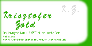 krisztofer zold business card